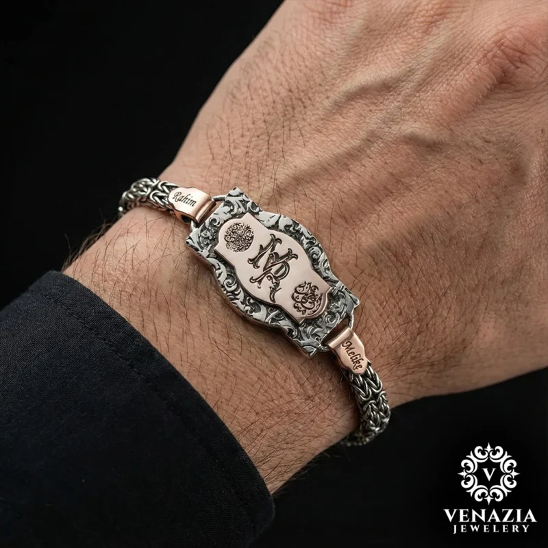 t Eşlere Özel Harfli Gümüş Bileklik Modeli