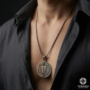 Aslan gümüş madalyon modeli