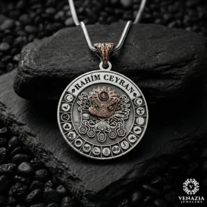 1 Osmanlı sancağı gümüş madalyon modeli