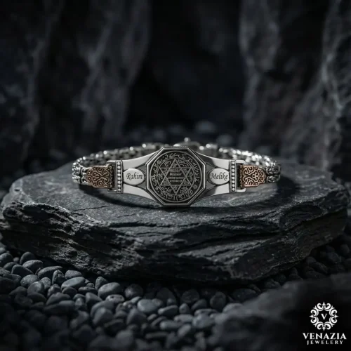 Hazreti Süleyman Mührü Gümüş Bileklik Modeli