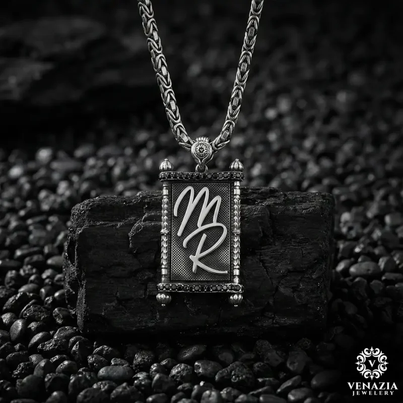 1 Harfli Gümüş Kolye