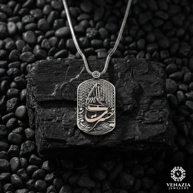 1 Harfli Gümüş Kolye