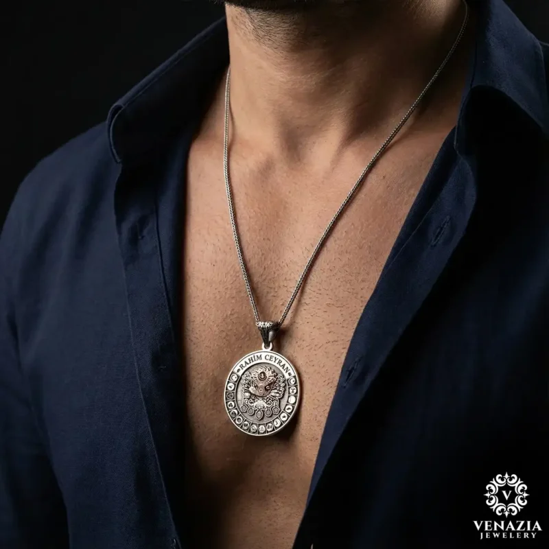 2 Osmanlı sancağı gümüş madalyon modeli