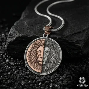 Aslan gümüş madalyon modeli