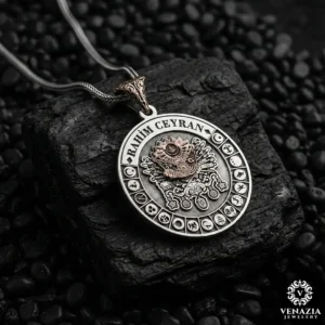 3 Osmanlı sancağı gümüş madalyon modeli