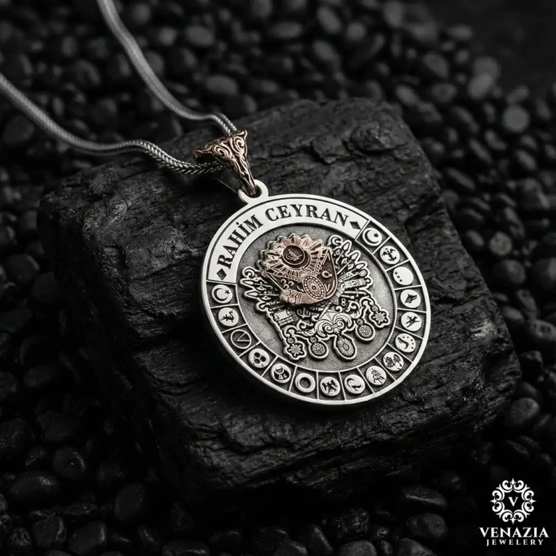 3 Osmanlı sancağı gümüş madalyon modeli