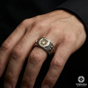 3 Kaplan Gümüş Yüzük Modeli