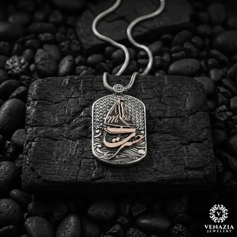 3 Harfli Gümüş Kolye